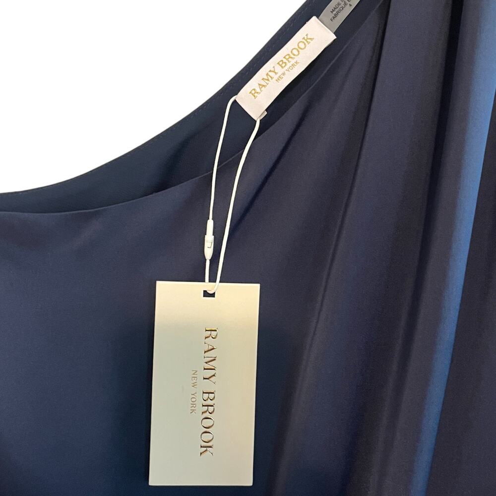 NEW NEVER WORN Ramy Brook One-Shoulder Navy Mini Dress - Picture 8 of 9